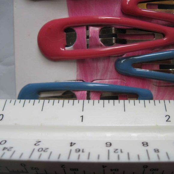 12 Goody Girls Colorful Glossy Glam Color Epoxy Covered Metal Hair Snap Clips - Picture 3 of 6